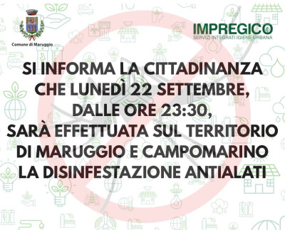 AVVISO DISINFESTAZIONE ANTIALATI